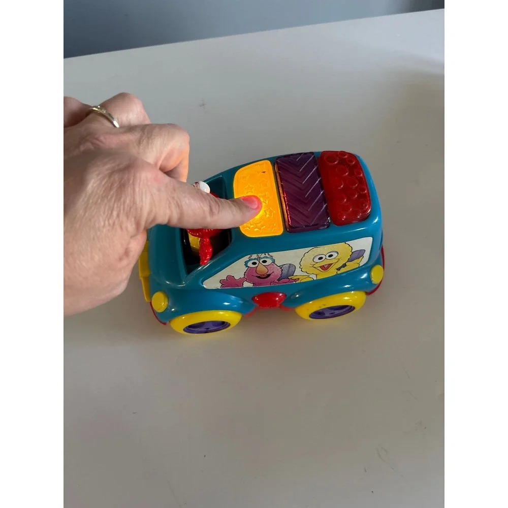 Vintage Sesame Street Elmo Musical Light‎ Up Activity Van Toy Illco 1990s Blue